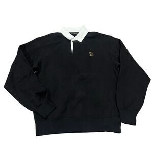 October's Very Own Black Collared Crew Neck Sweater XS OVO